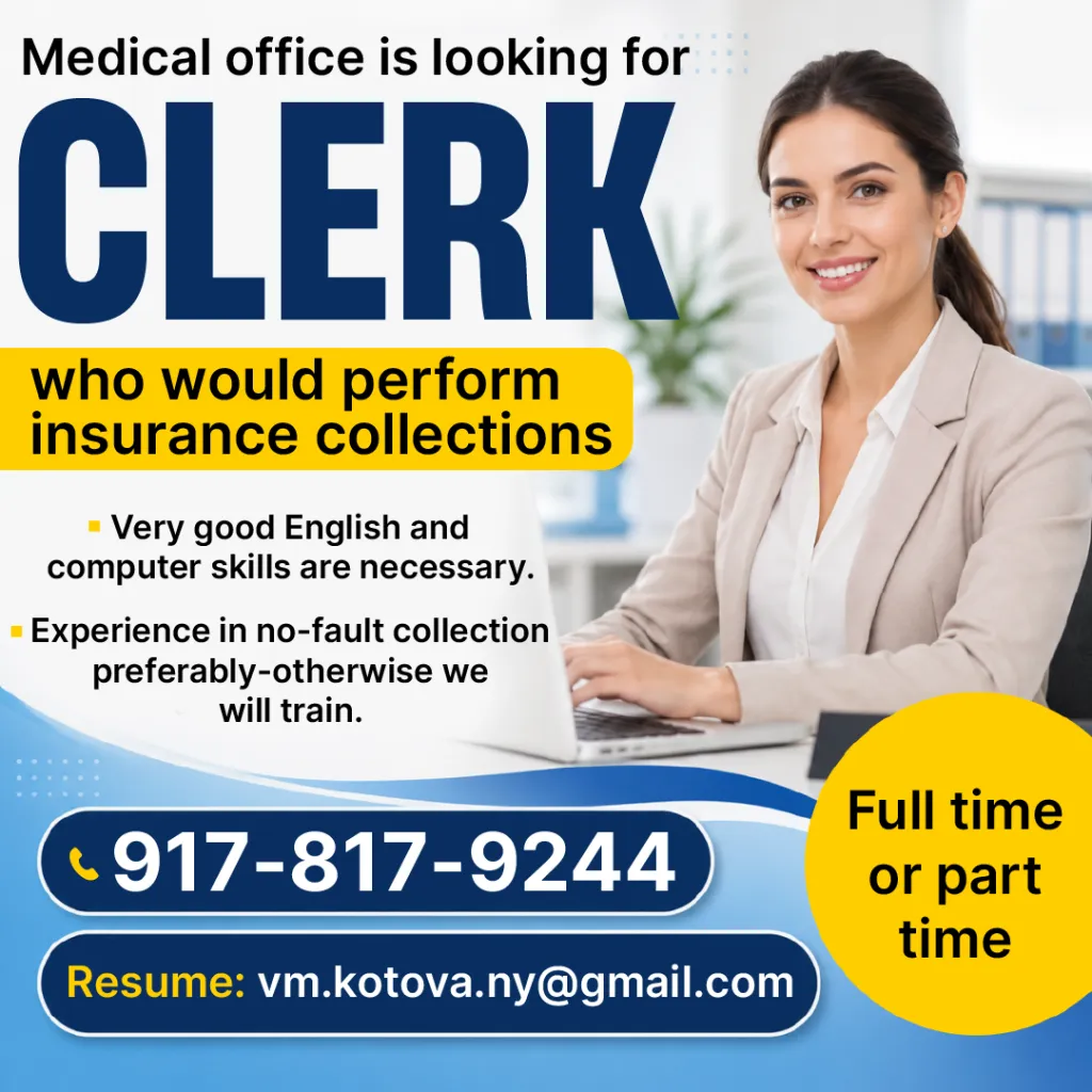 917-817-9244 Medical office is looking for CLERK who would perform insurance collections_1080.png