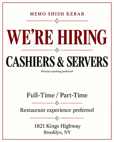 Cashier & Waiter & Waitress 