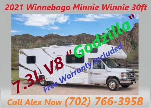 Автодом Winnebago Minnie Winnie 2021 года выпуска, 30 футов (9 метров) - двигатель V8 объемом 7,3 л "Годзилла".