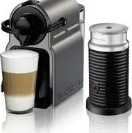 Абсолютно новая, в коробке, кофемашина Nespresso Inissia с капучинатором Aeroccino 3, цвет Titan Metallic Gray.