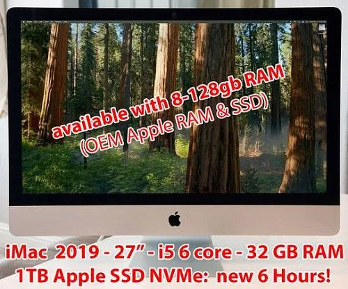iMac 2019 27" - 1 ТБ SSD NVMe - 32 ГБ ОЗУ