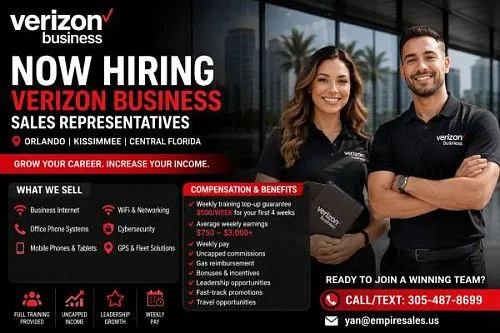 Представитель по продажам корпоративным клиентам Verizon (B2B)
