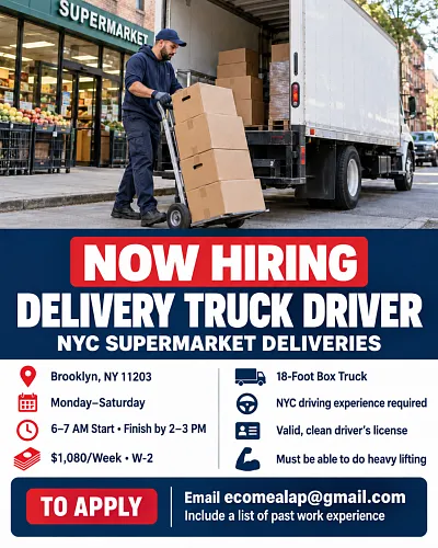 Box Truck Driver - Supermarket Delivery
