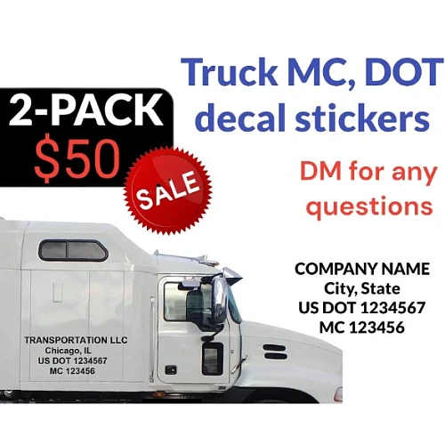 Truck MC, DOT Decal Stickers