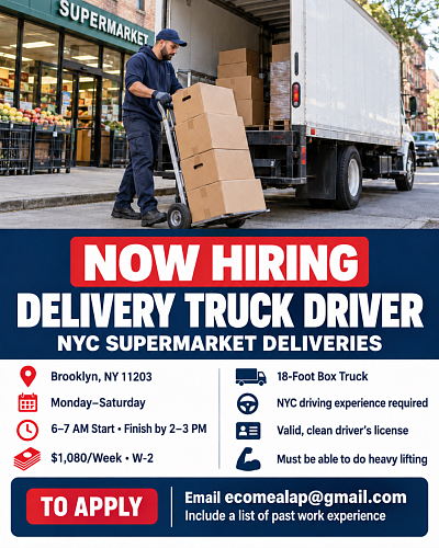 Box Truck Driver - Supermarket Delivery